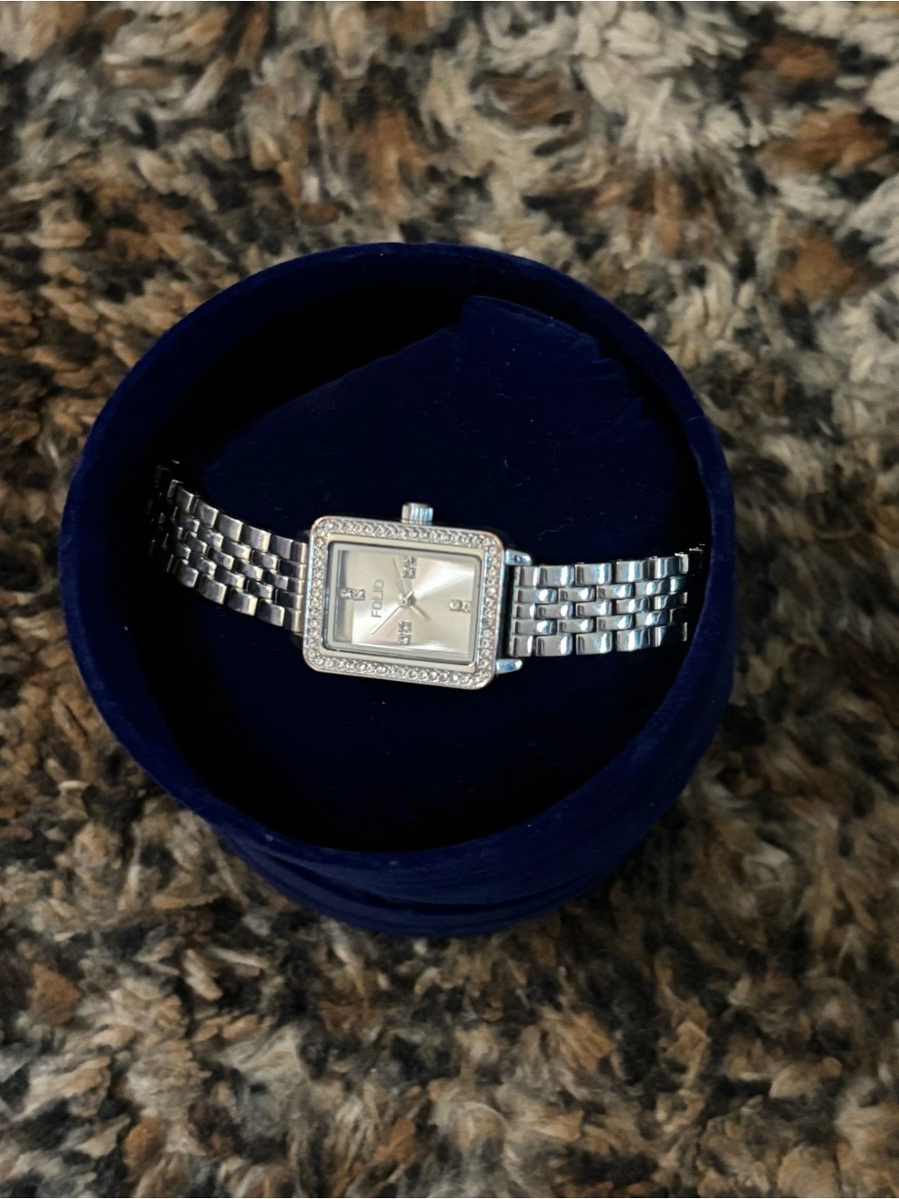 rhinestone silver watch